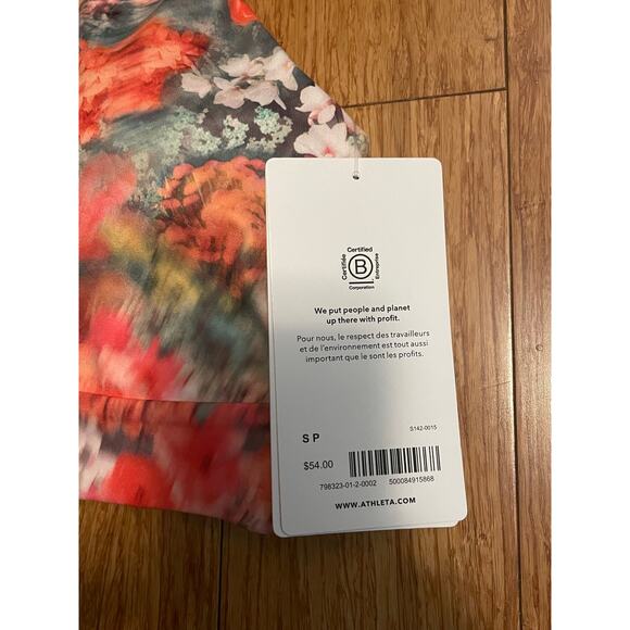 Athleta Solace Bra A-C Renewed Blossom Pink Small NWT $54 Floral Breathable - Picture 6 of 8